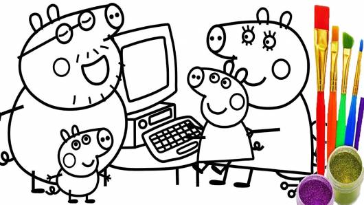 desenhos peppa pig vs patrulha canina para colorir