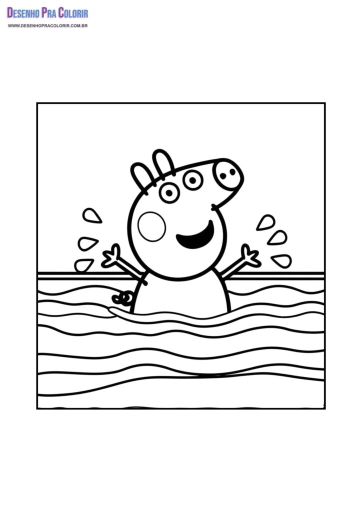 desenhos peppa pig para colorir com giz de cera