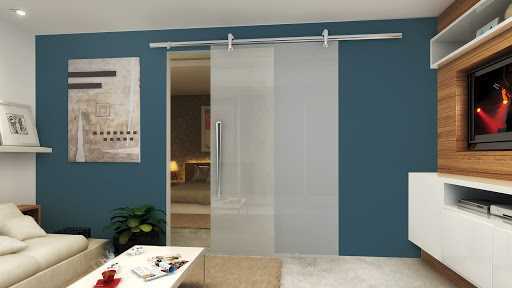 porta de correr de vidro para quarto