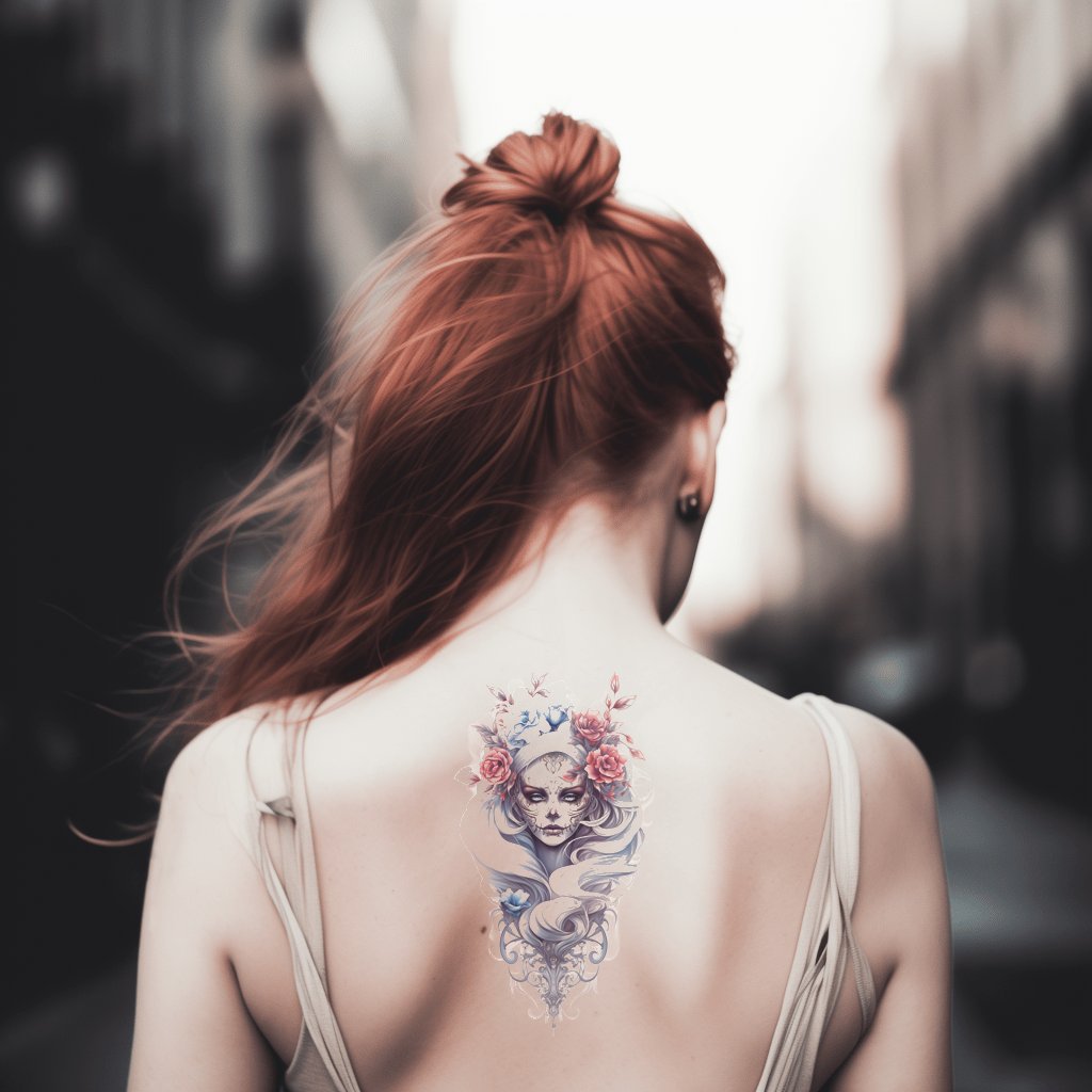 como economizar tatuagem catrina costas