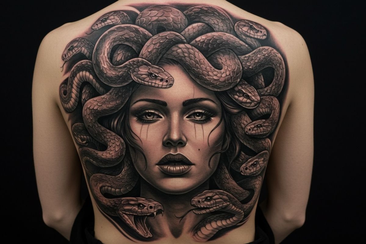 ideias de tatuagem medusa feminina