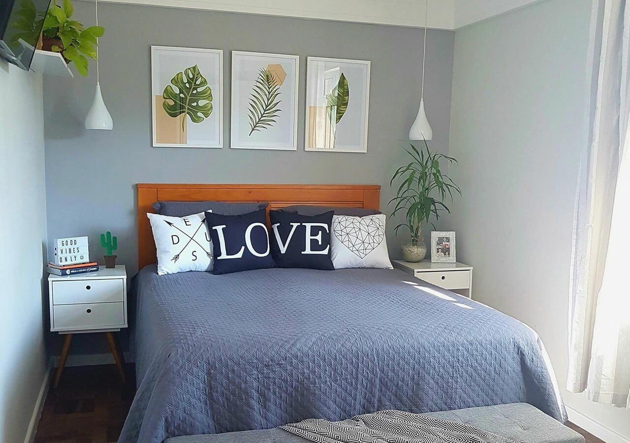 quarto de casal minimalista
