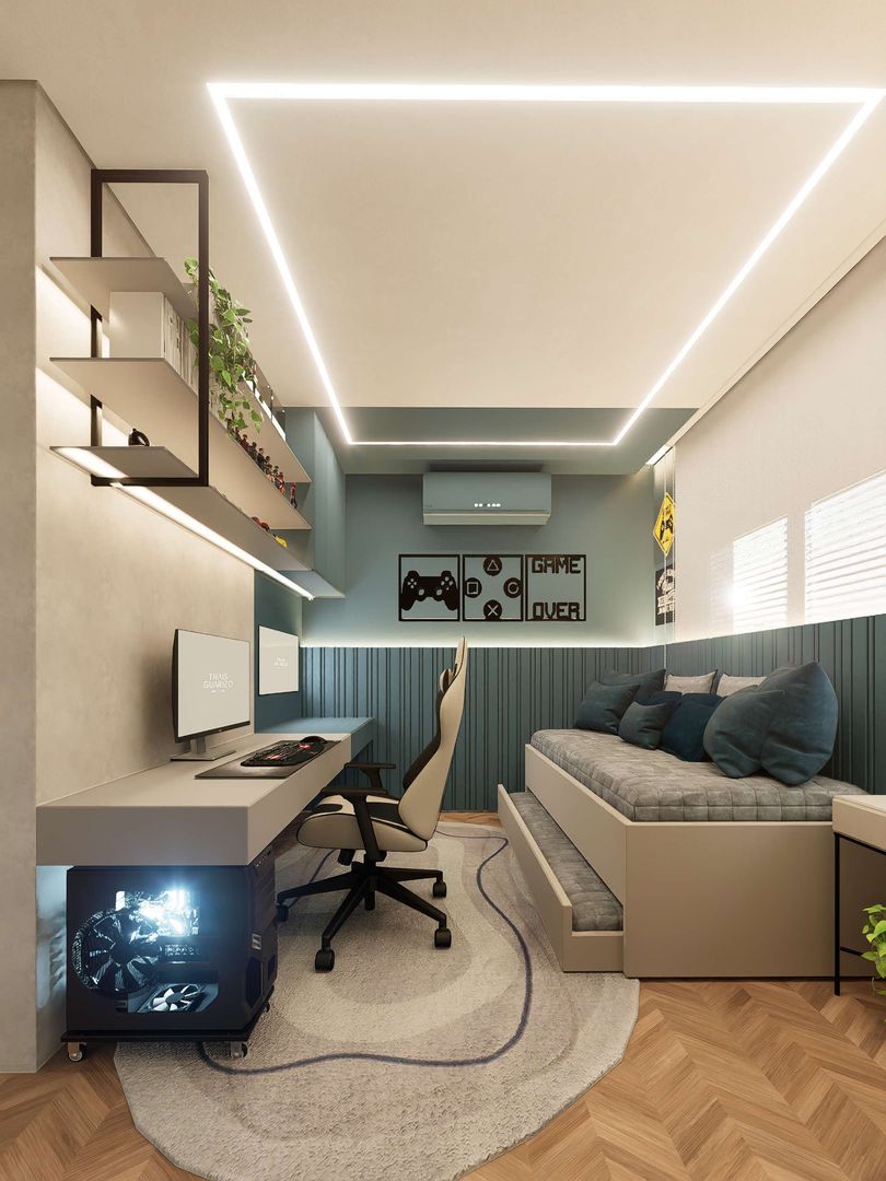 ideias criativas para quarto gamer pequeno