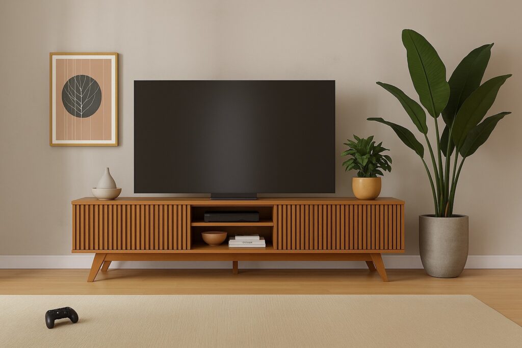 rack para sala de TV até 75 polegadas com gavetas