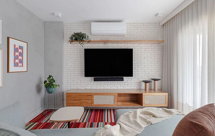 rack para sala de TV até 75 polegadas com gavetas