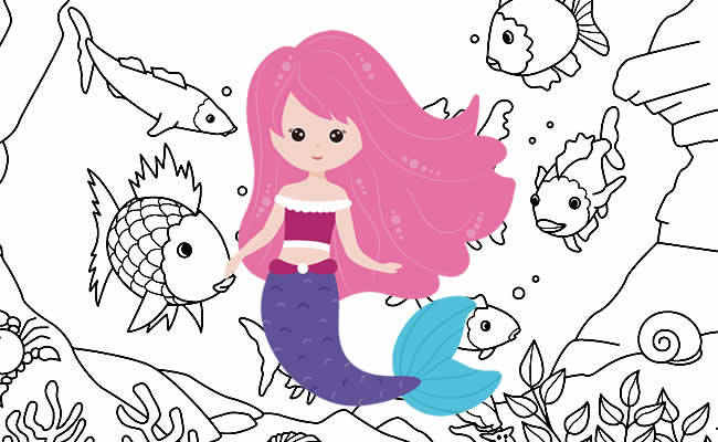 melhores desenhos de sereia para imprimir e colorir