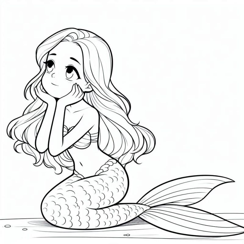 melhores desenhos de sereia para imprimir e colorir