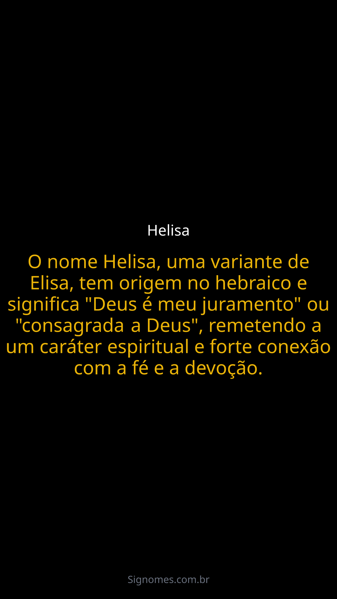 significado do nome helisa