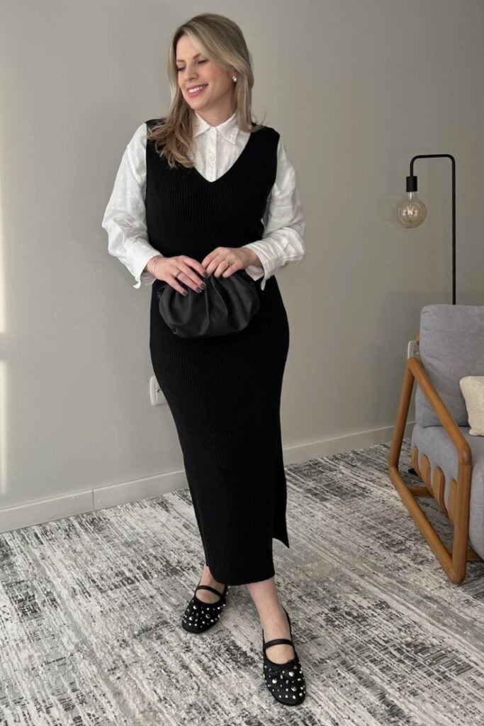 Sobreposição Vestido E Camisa