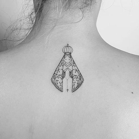 tatuagem nossa senhora aparecida estilo aquarela