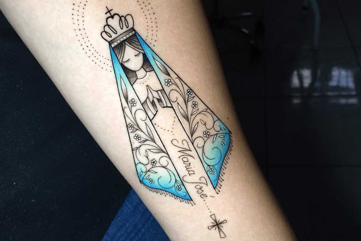 ideias de tatuagem nossa senhora aparecida delicada