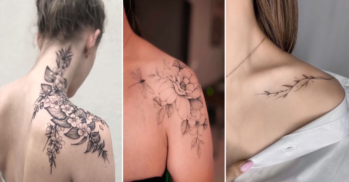 tatuagem feminina ombro minimalista