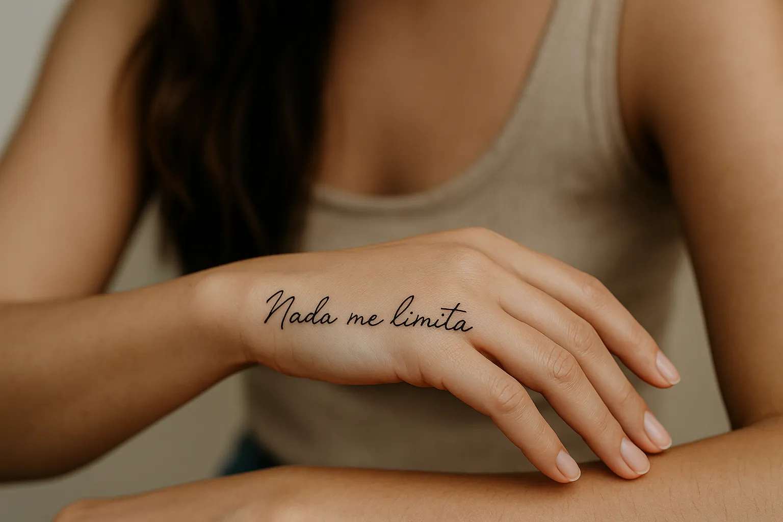 tatuagem frase feminina minimalista na clavícula