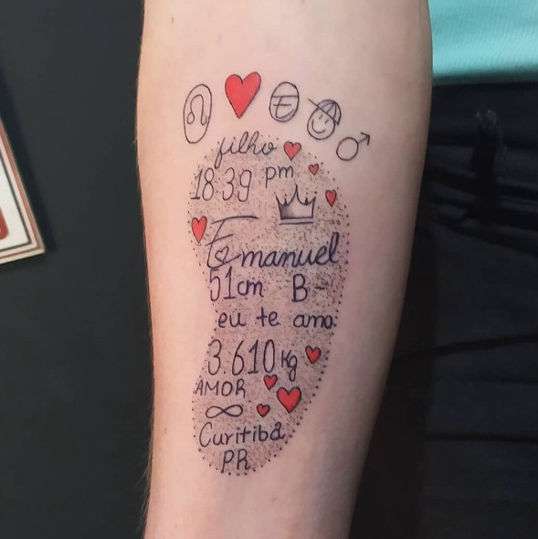 quanto custa tatuagem homenagem filho