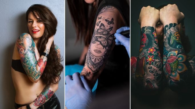 tatuagem intensa na clavícula