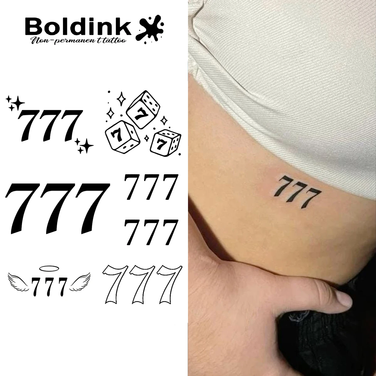 tatuagem minimalista 777 no glúteo significado