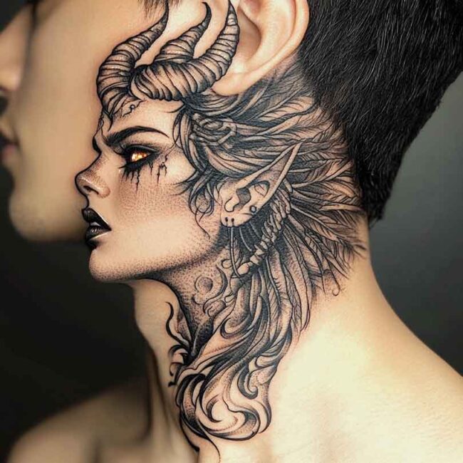 tatuagem na garganta