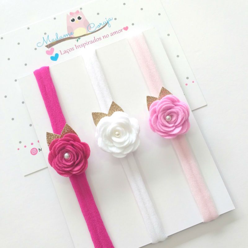 Onde Comprar Tiaras de Flor de Feltro Artesanais: Elo7