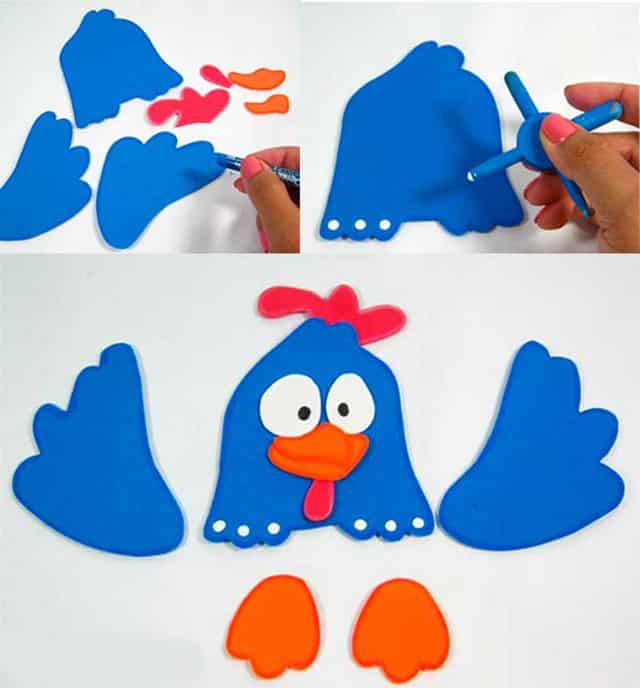 Passo a Passo: Como Fazer o Galo Carijó em EVA para Festa