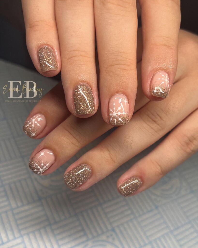 passo a passo unha decorada natal floco de neve