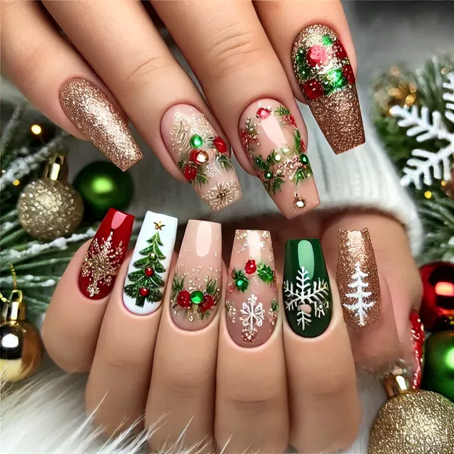 ideias de unhas decoradas natalinas para copiar