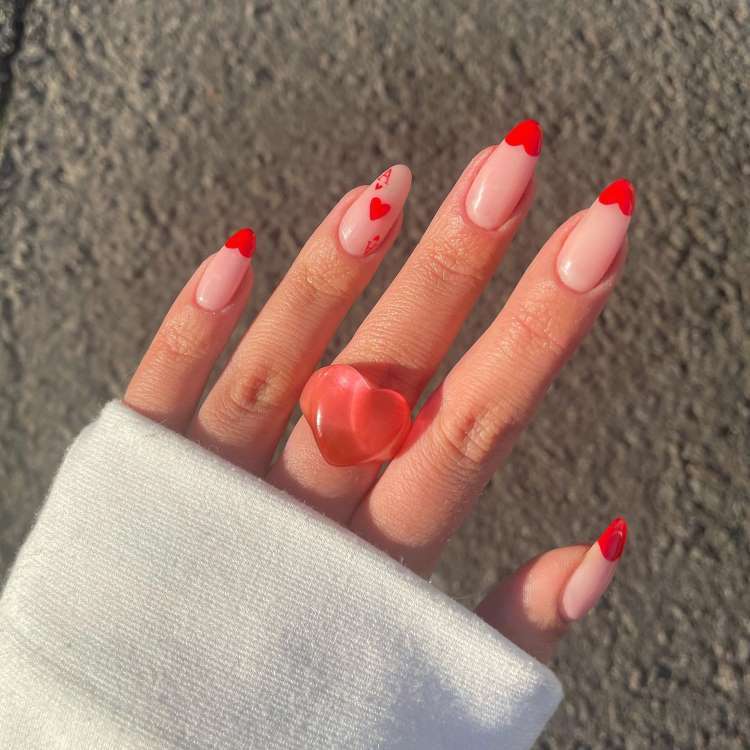 custo para fazer unha em gel vermelha coração
