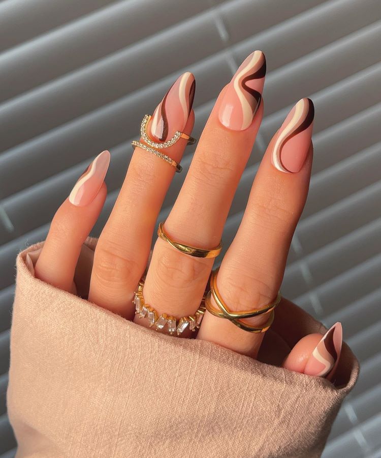 como fazer unha marrom decorada estilo tartaruga