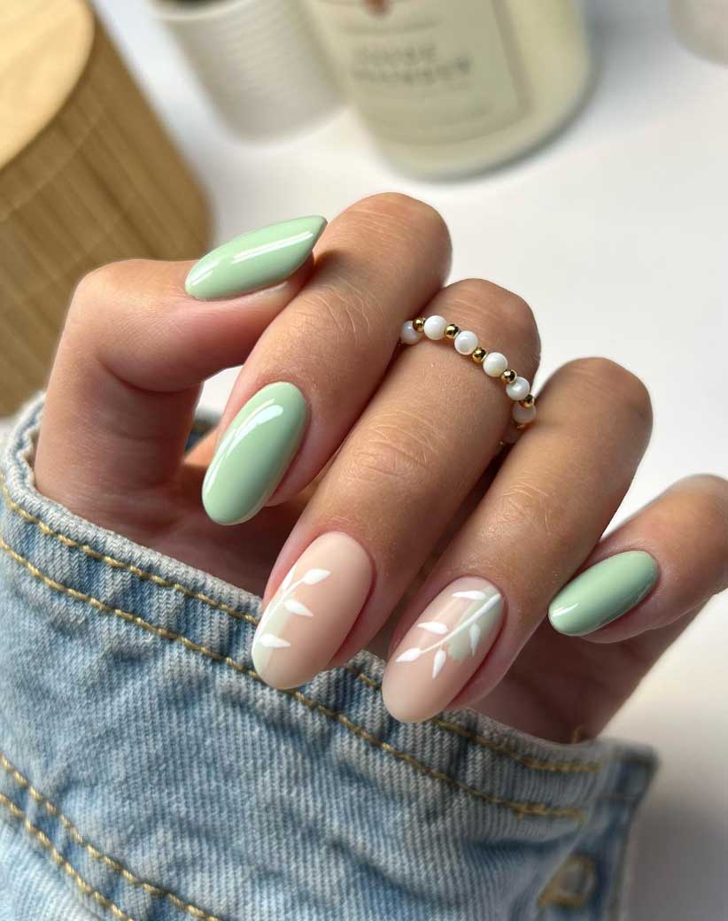 ideias de unhas verde claro para inspiração