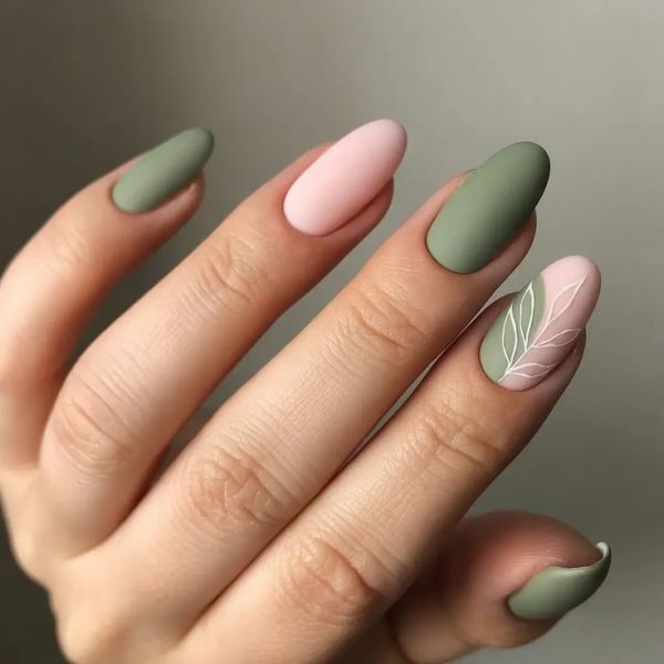 como fazer unha verde e branco marmorizado