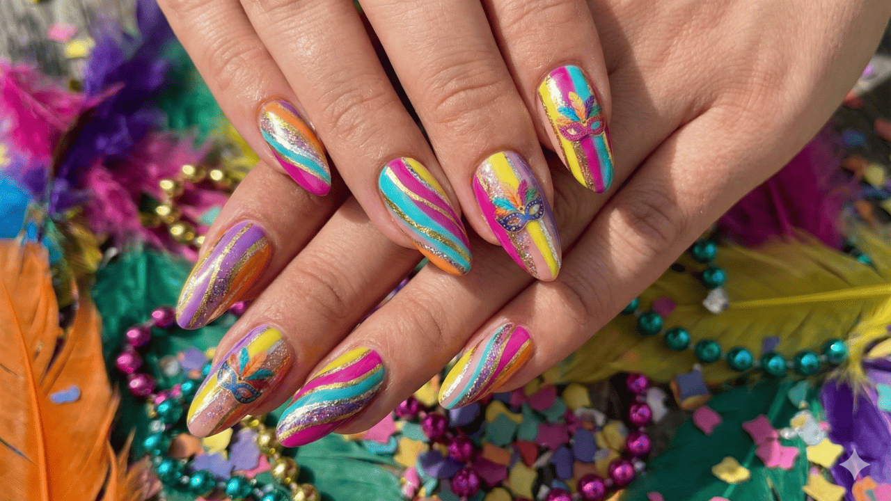 unhas neon vs unhas holográficas para carnaval