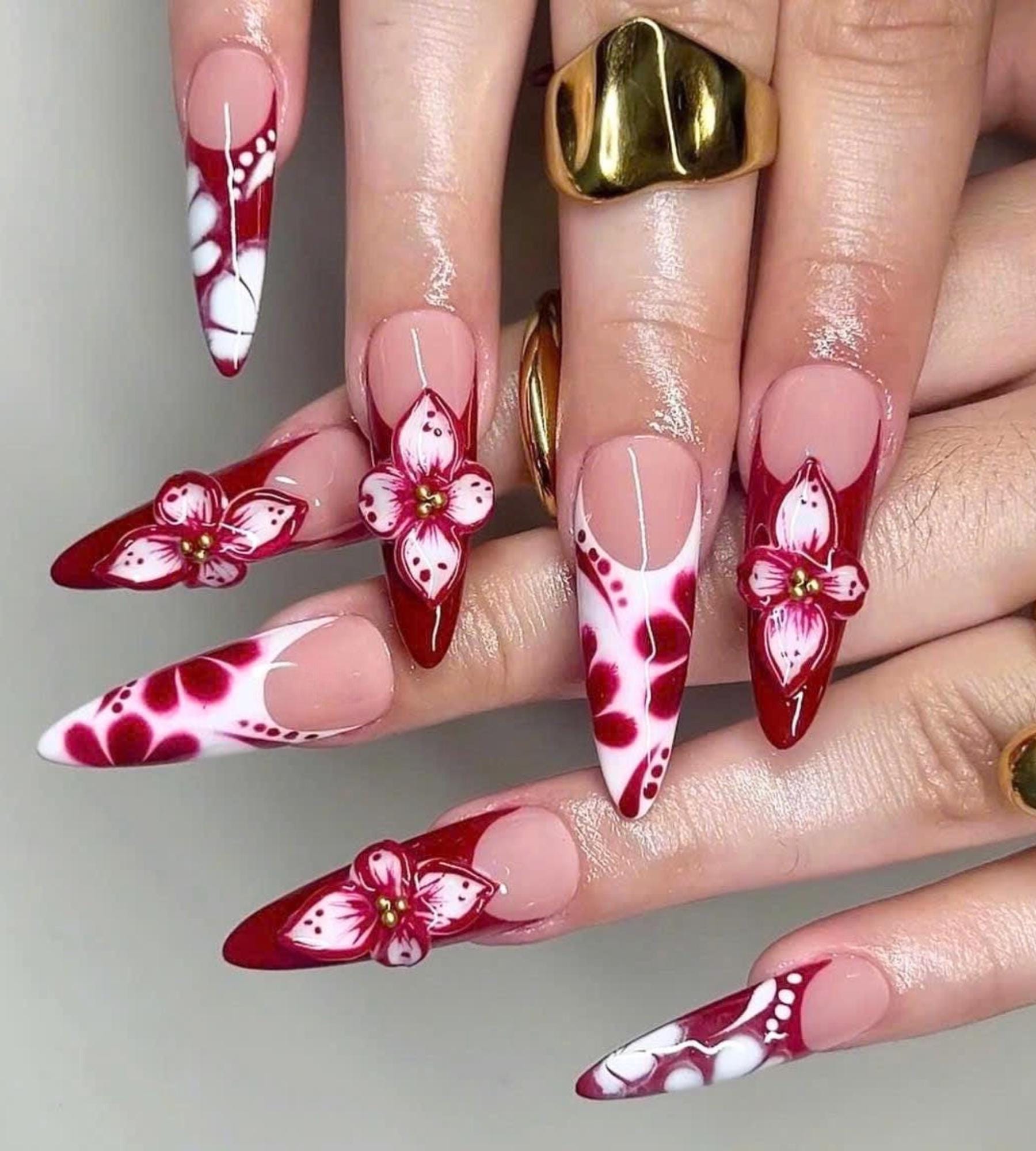 ideias unhas decoradas flores para casamento
