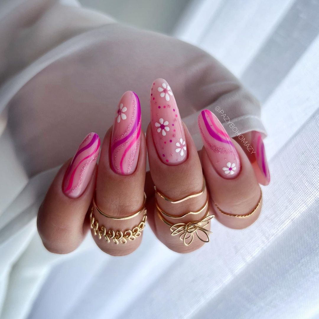 unhas decoradas flores secas encapsuladas passo a passo