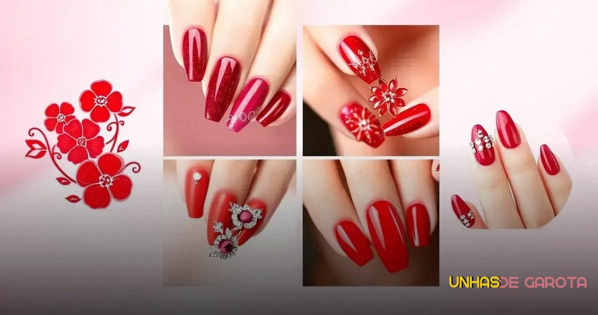 unhas em gel vermelhas decoradas inspirações 2026