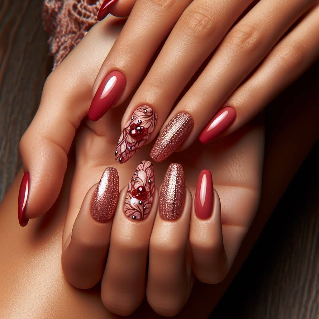 unhas em gel vermelhas decoradas inspirações 2026