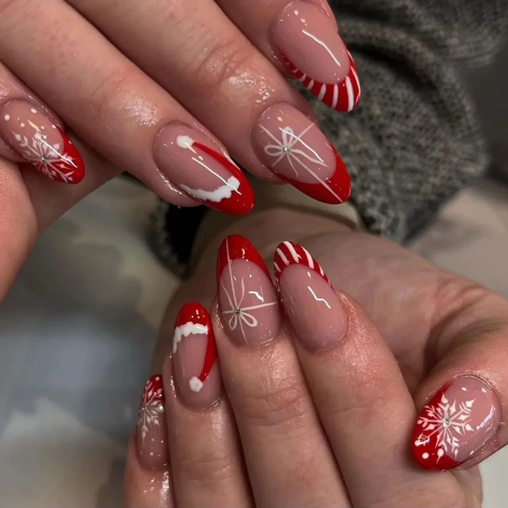 melhores ideias de unhas postiças para o natal