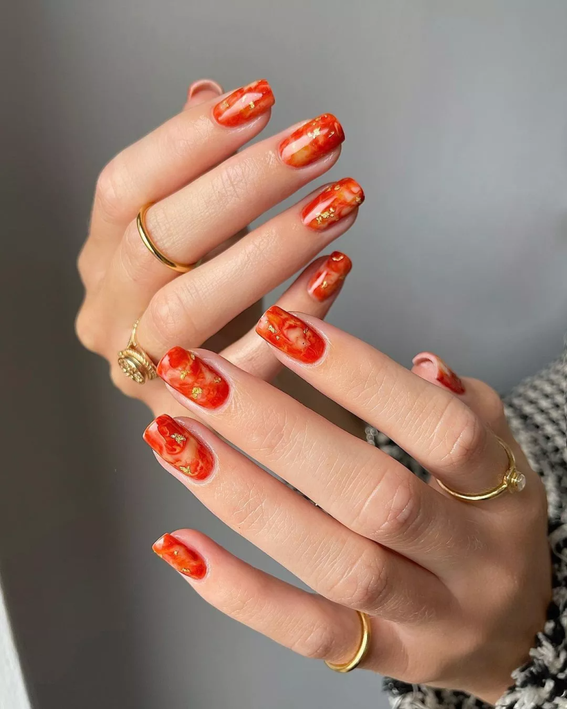 inspiracoes unhas vermelhas filha unica dourada