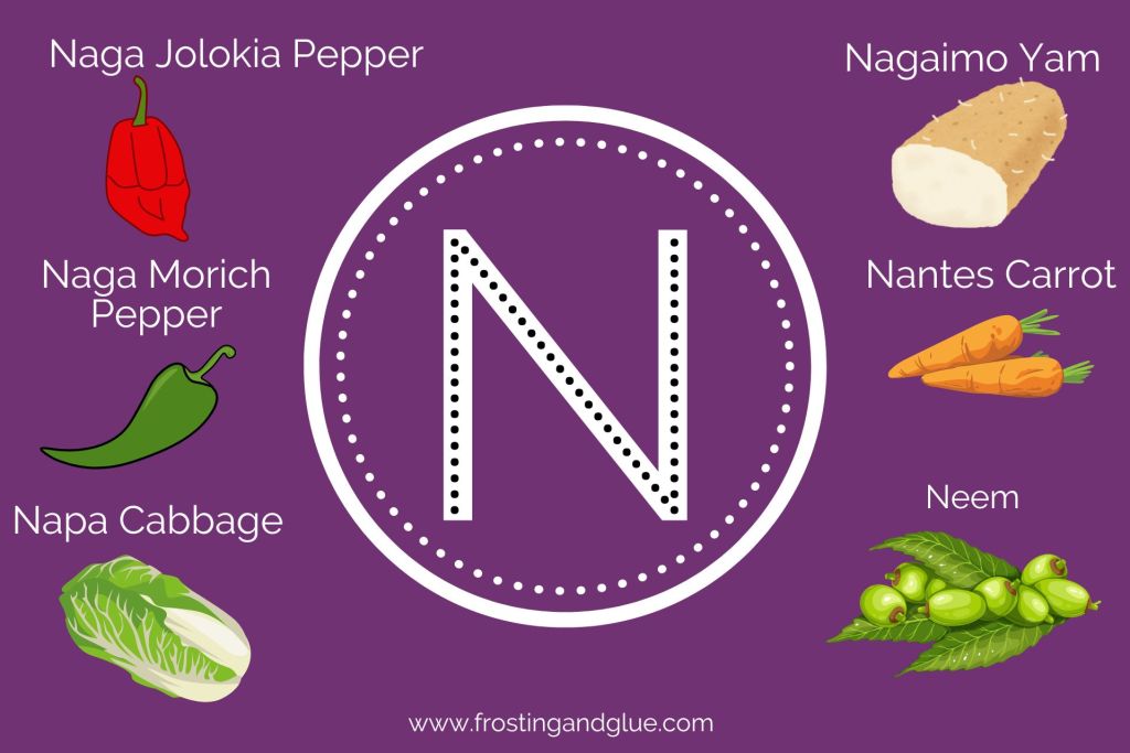 verdura com a letra n